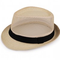Letní klobouk / slamák unisex krémová světlá